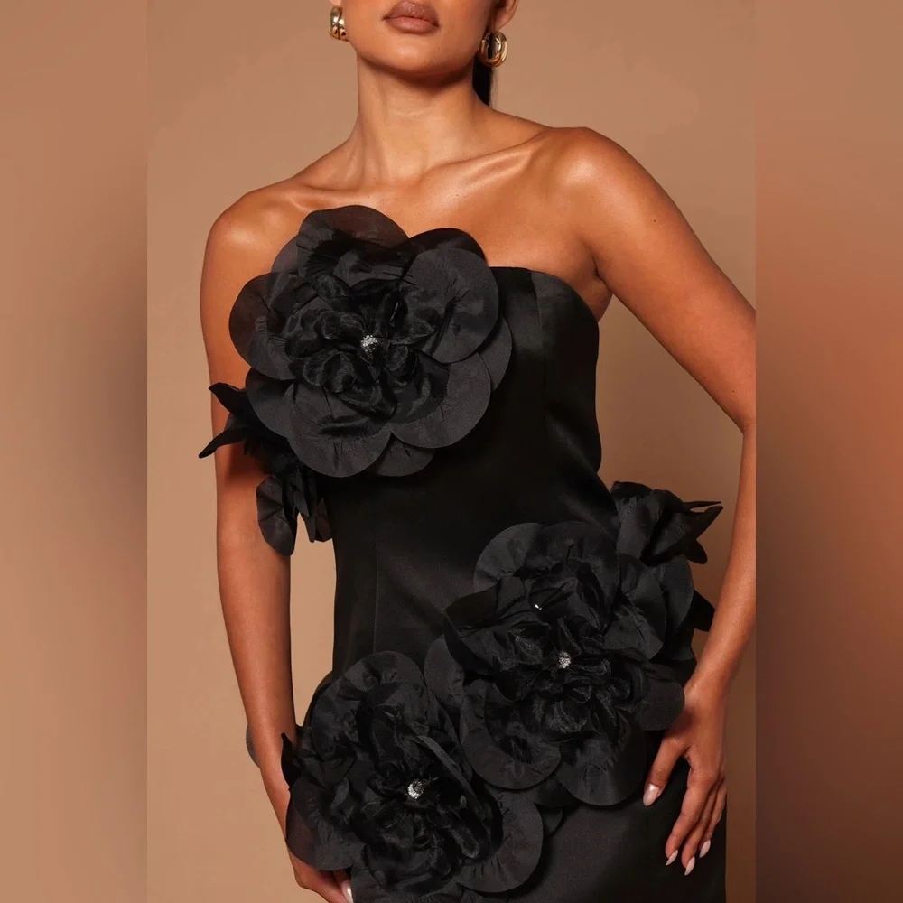 Fashion Nova Luxe The Ari Mini Dress-Black-Size Large NWT🖤 - Picture 3 of 6